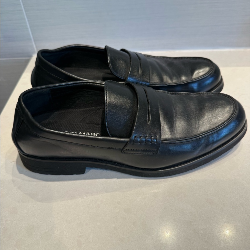 Classic Black Leather slip-ons for Men, size 9